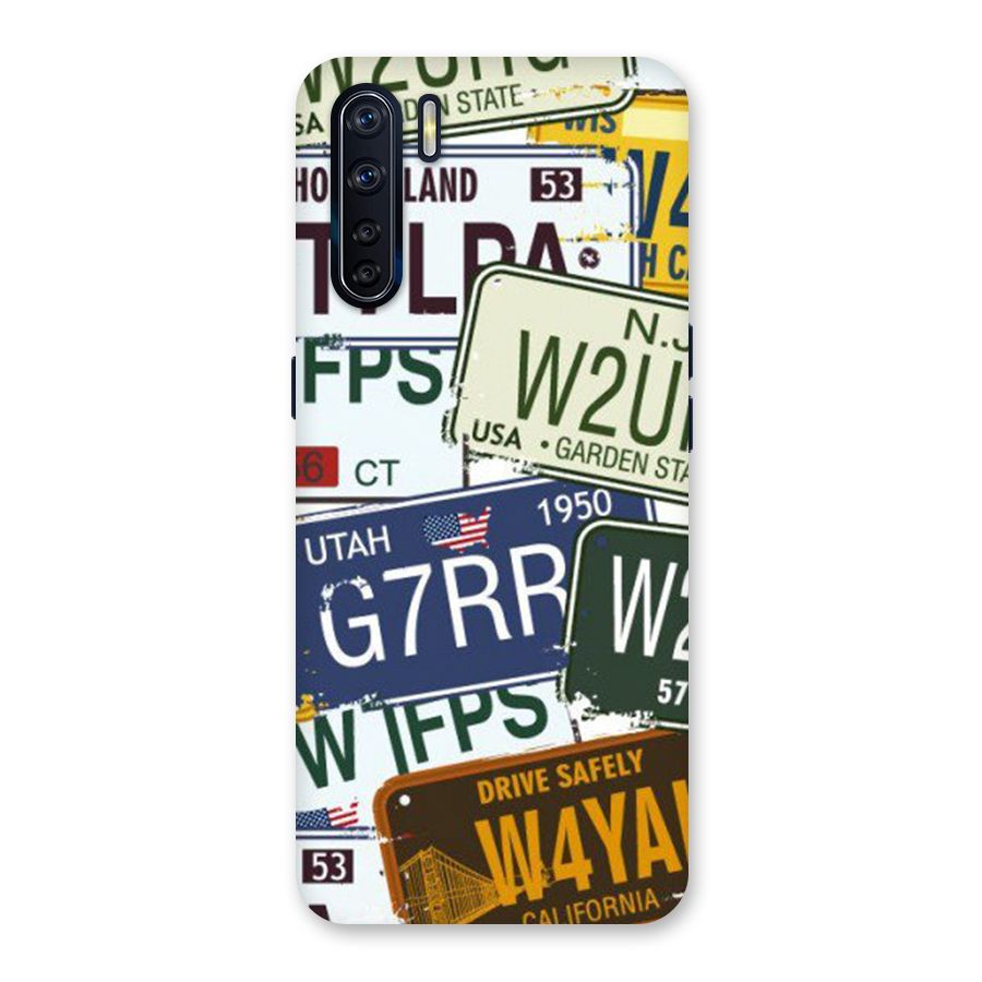 Vintage License Plates Back Case for Oppo F15