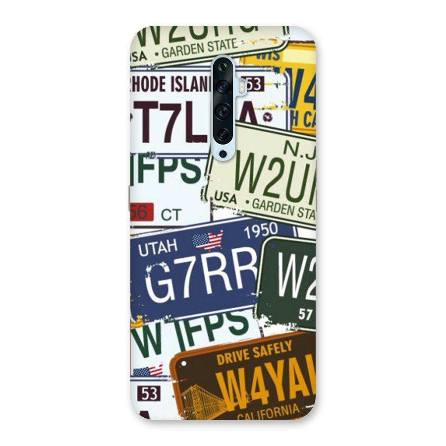 Vintage License Plates Back Case for Oppo Reno2 F