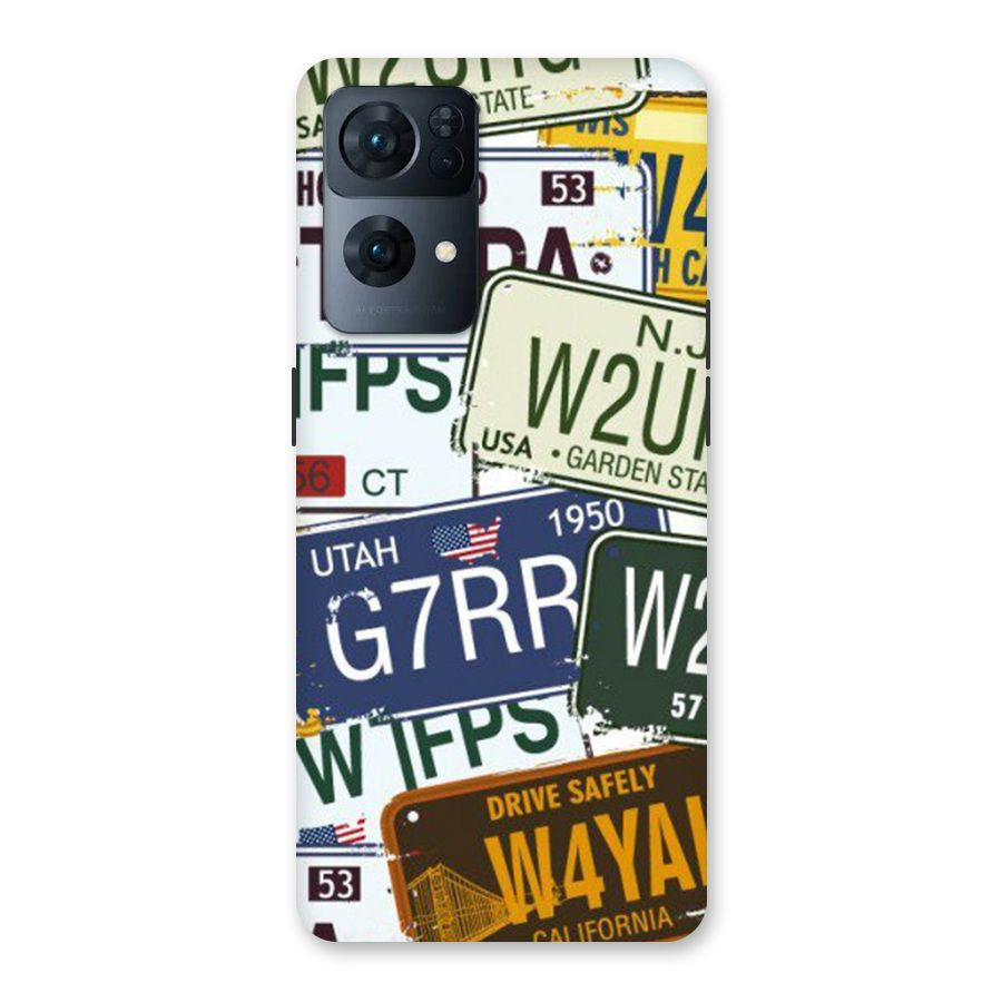 Vintage License Plates Back Case for Oppo Reno7 Pro 5G