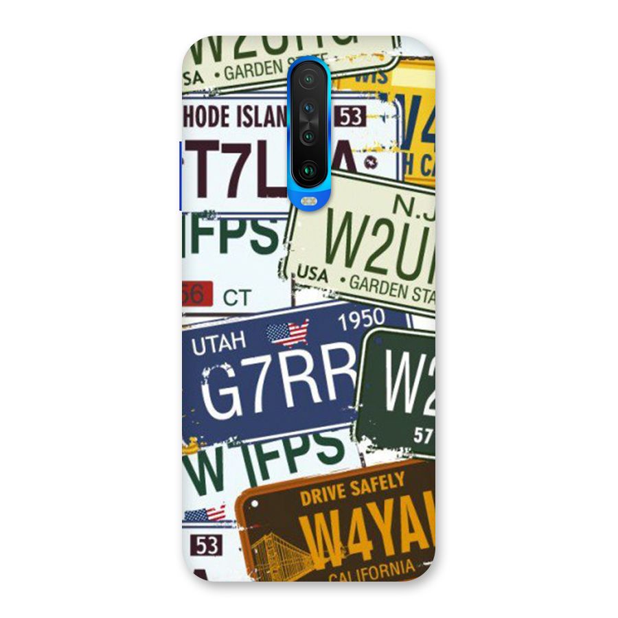 Vintage License Plates Back Case for Poco X2