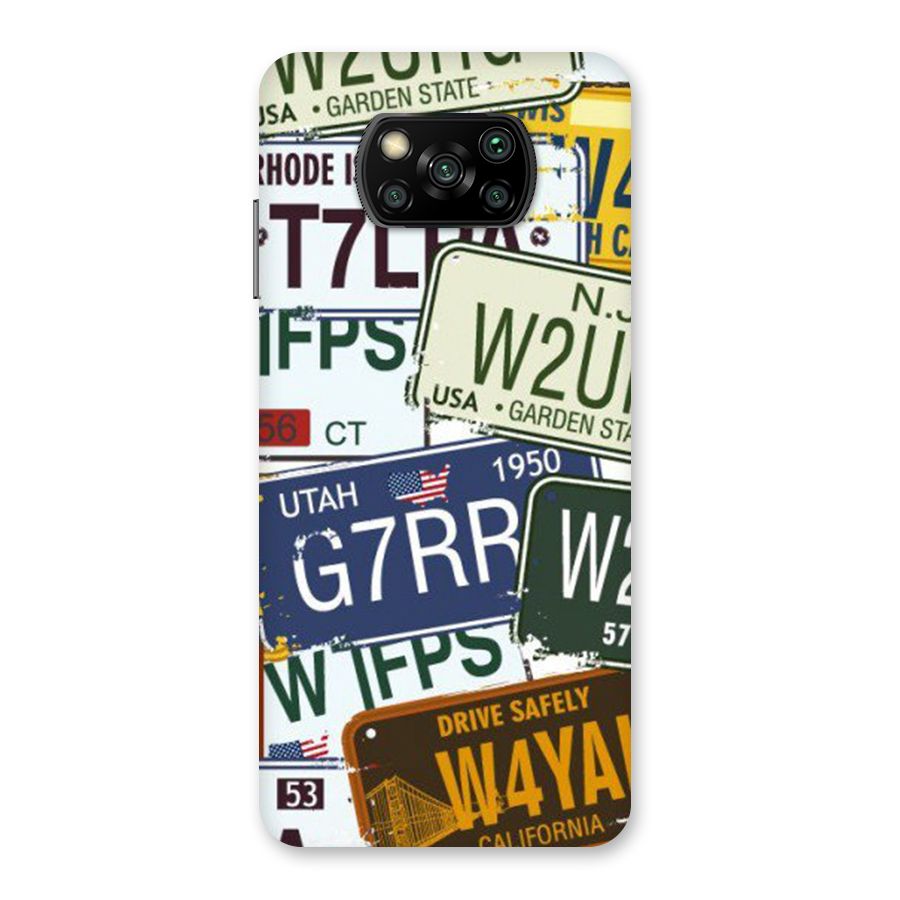 Vintage License Plates Back Case for Poco X3