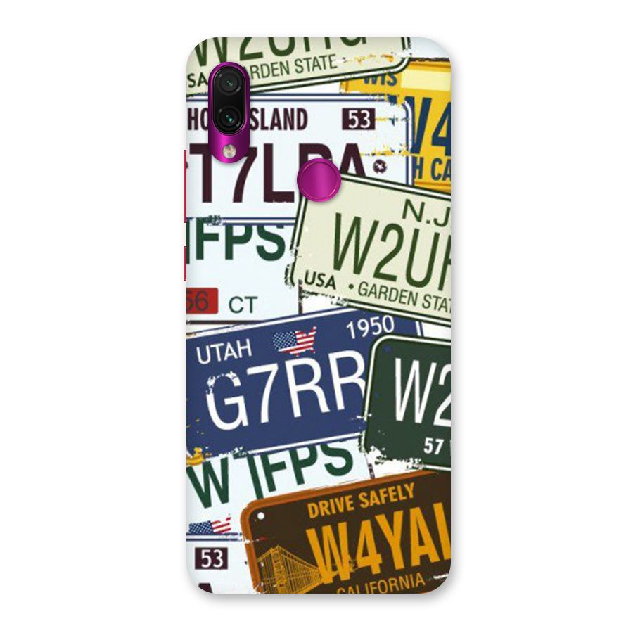 Vintage License Plates Back Case for Redmi Note 7 Pro