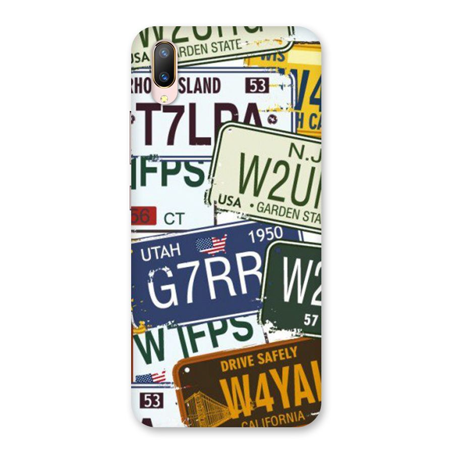 Vintage License Plates Back Case for Vivo V11 Pro