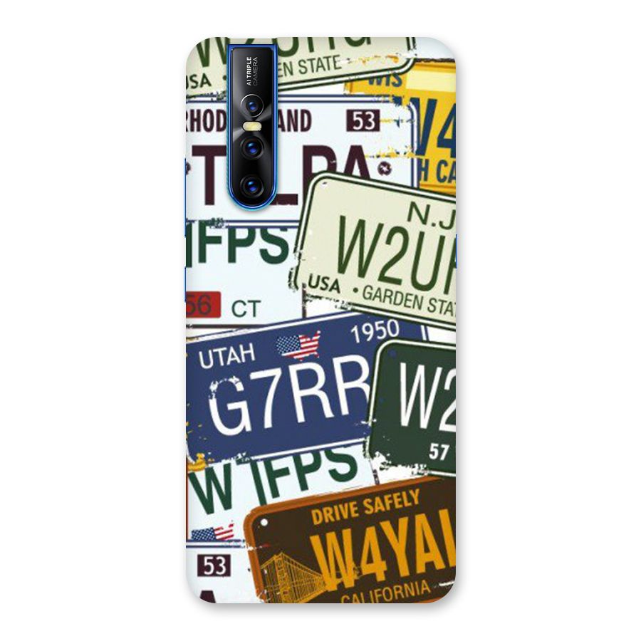 Vintage License Plates Back Case for Vivo V15 Pro