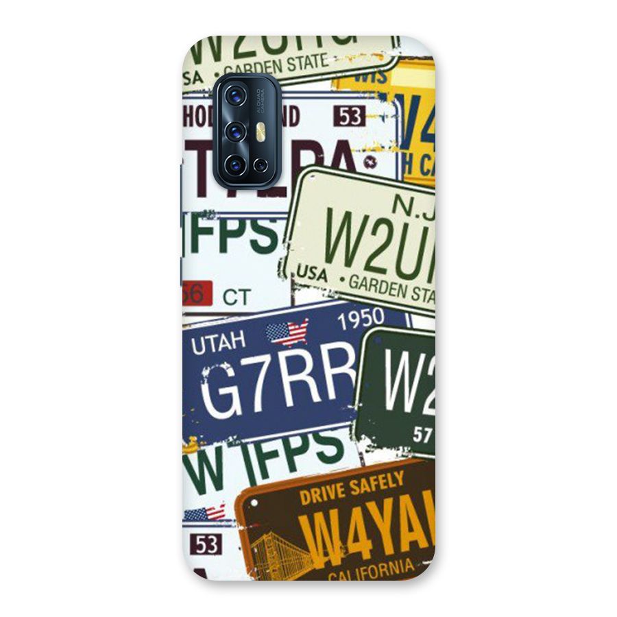 Vintage License Plates Back Case for Vivo V17