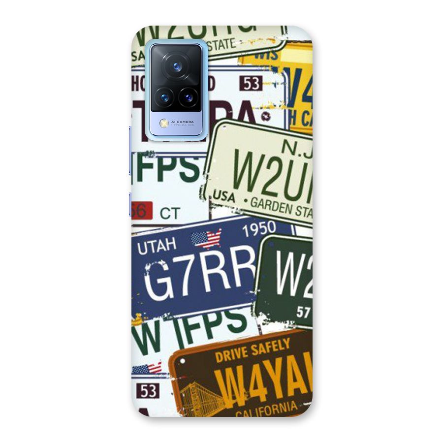 Vintage License Plates Back Case for Vivo V21 5G