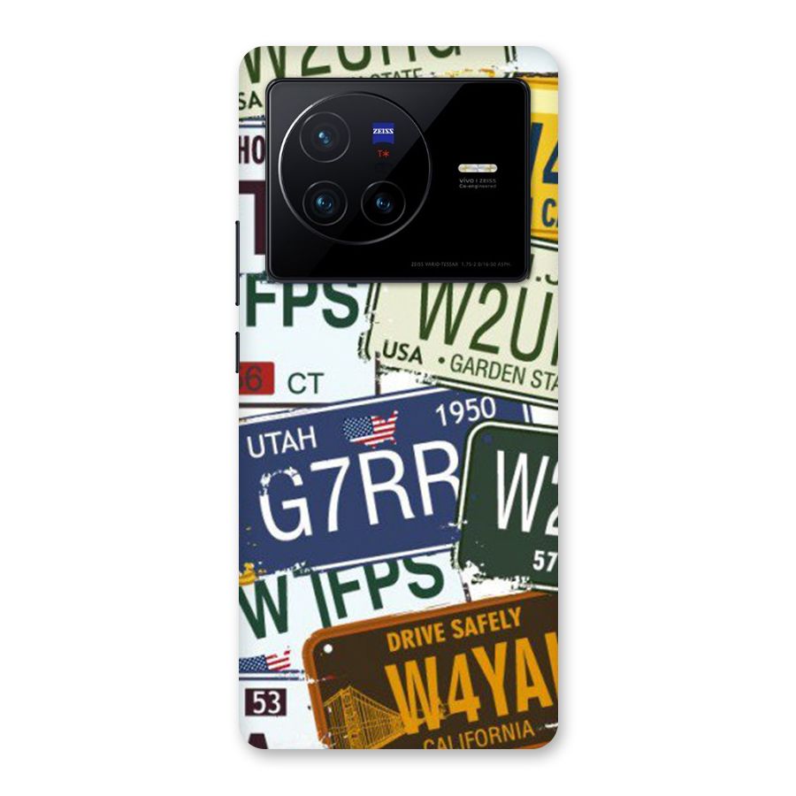 Vintage License Plates Back Case for Vivo X80