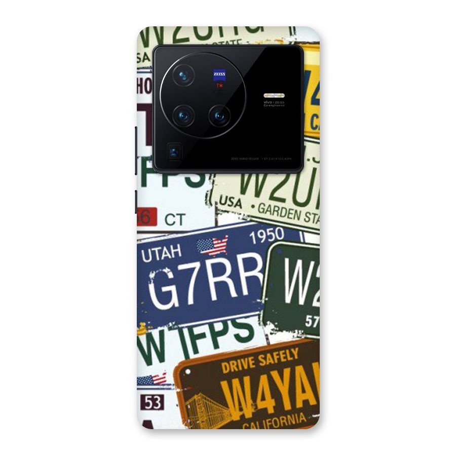 Vintage License Plates Back Case for Vivo X80 Pro