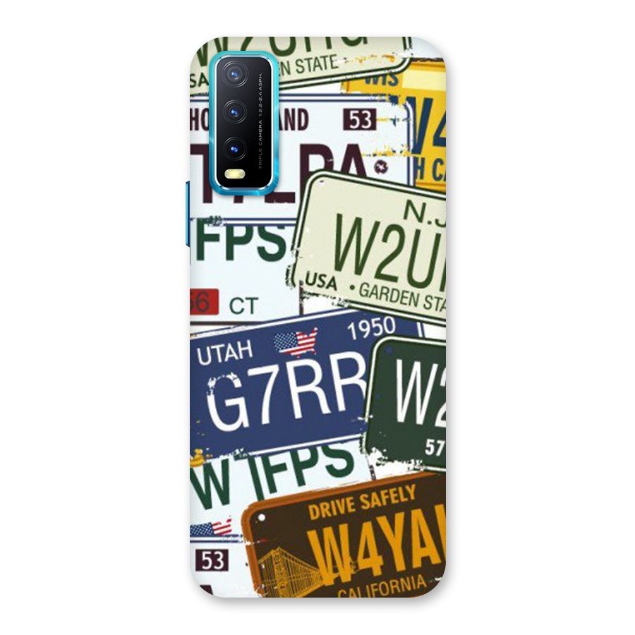 Vintage License Plates Back Case for Vivo Y20G