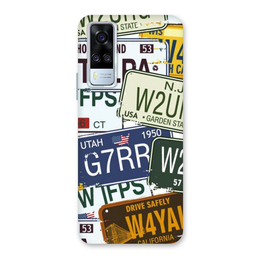 Vintage License Plates Back Case for Vivo Y31
