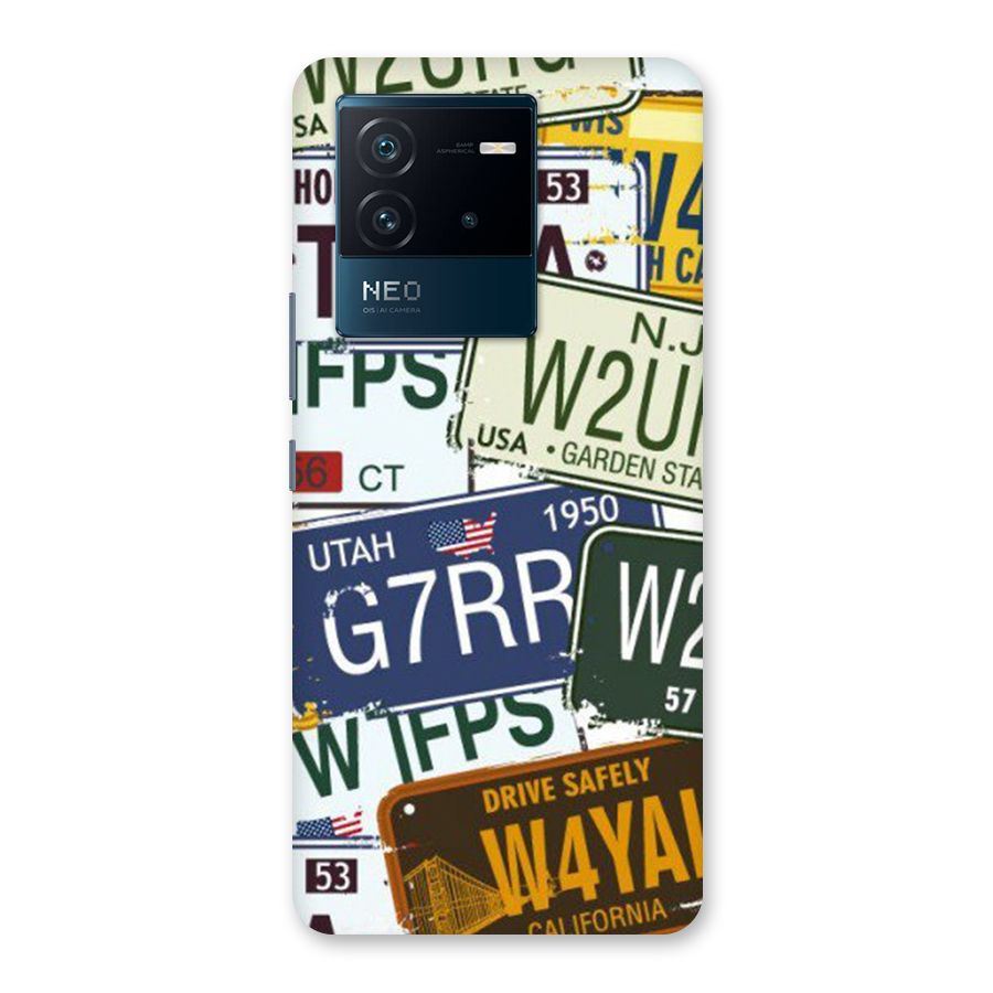 Vintage License Plates Back Case for Vivo iQOO Neo 6 5G