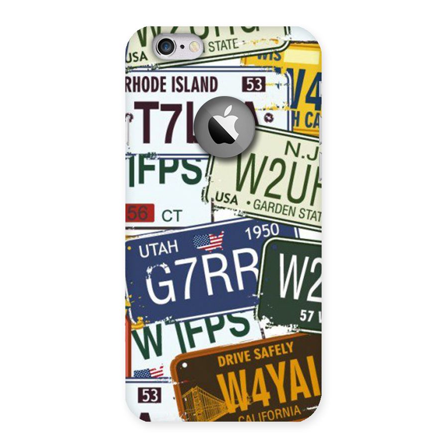 Vintage License Plates Back Case for iPhone 6 Logo Cut