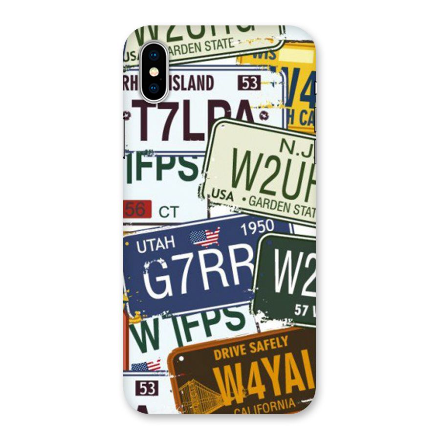 Vintage License Plates Back Case for iPhone XS