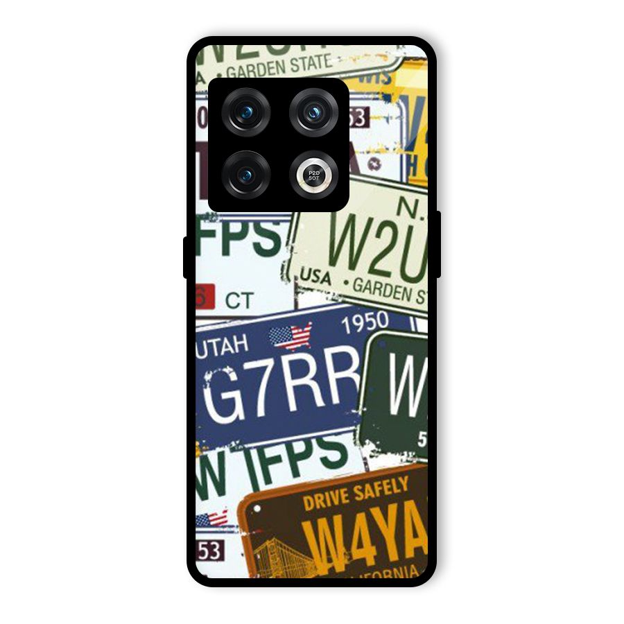 Vintage License Plates Glass Back Case for OnePlus 10 Pro 5G