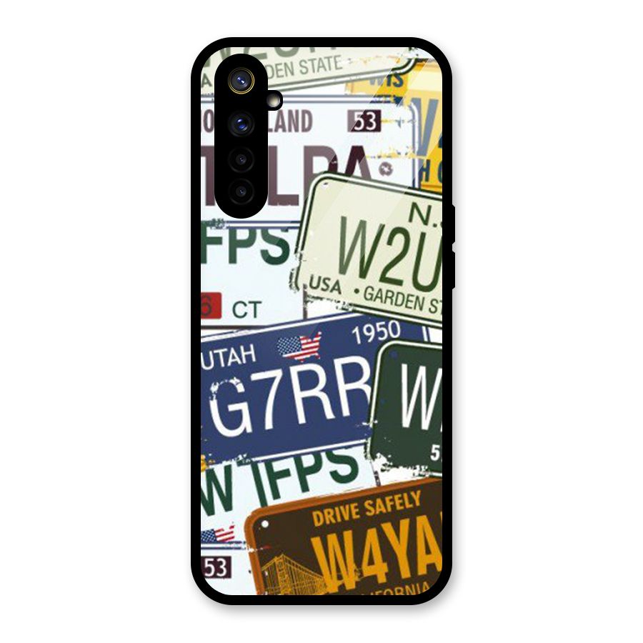 Vintage License Plates Glass Back Case for Realme 6i