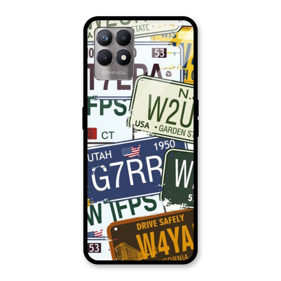 Vintage License Plates Glass Back Case for Realme Narzo 50