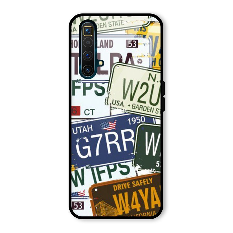 Vintage License Plates Glass Back Case for Realme X3 SuperZoom