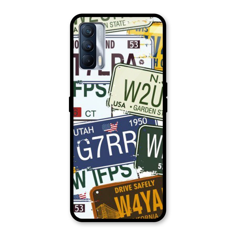 Vintage License Plates Glass Back Case for Realme X7