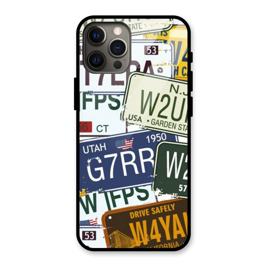 Vintage License Plates Glass Back Case for iPhone 12 Pro Max