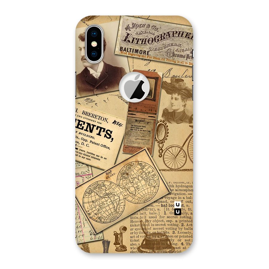 Vintage Memories Back Case for iPhone X Logo Cut