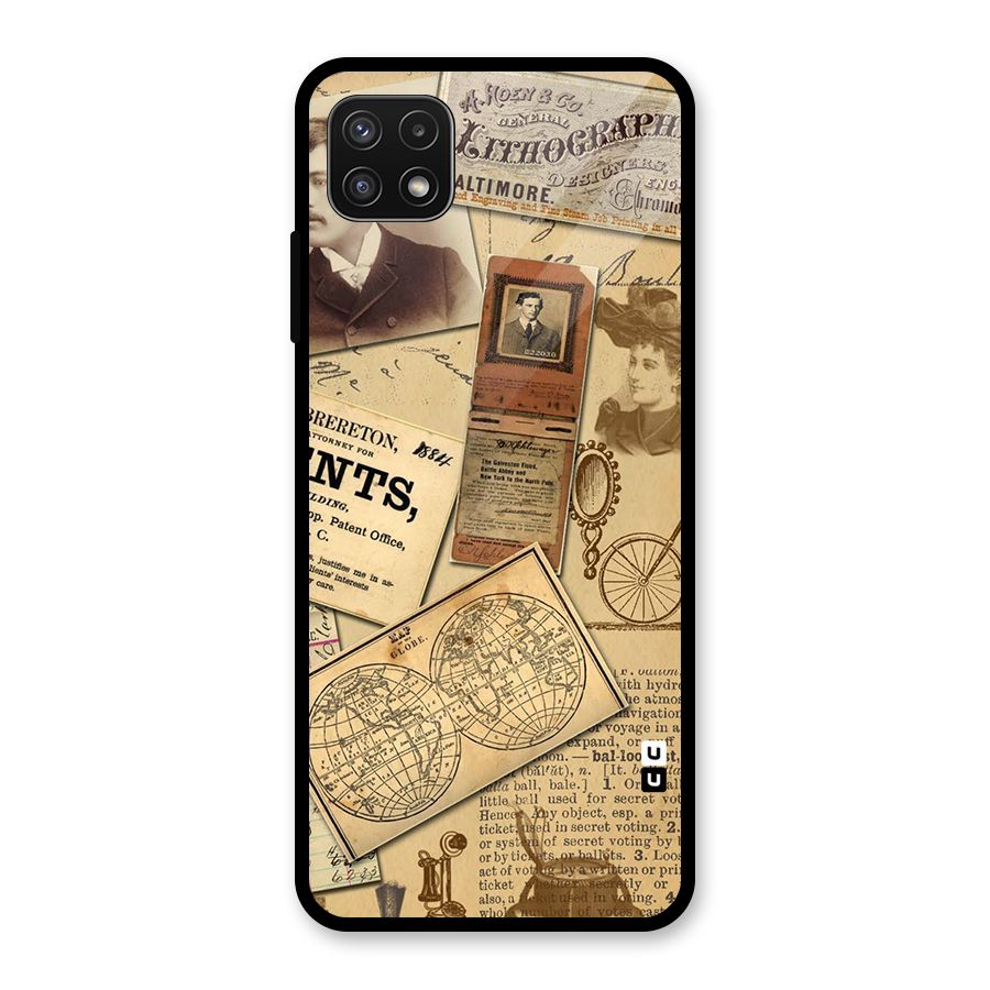 Vintage Memories Glass Back Case for Galaxy A22 5G