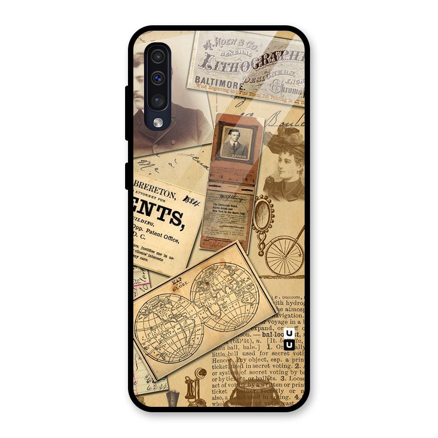 Vintage Memories Glass Back Case for Galaxy A50