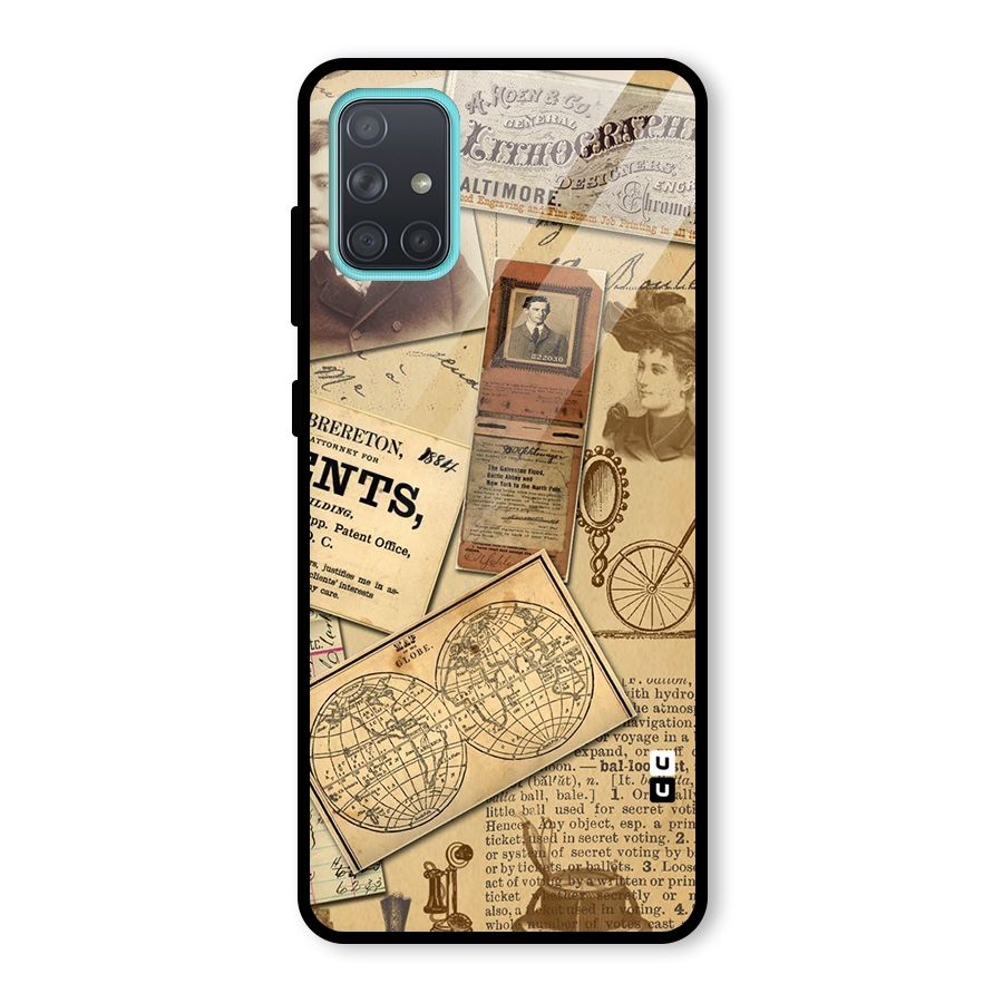 Vintage Memories Glass Back Case for Galaxy A71