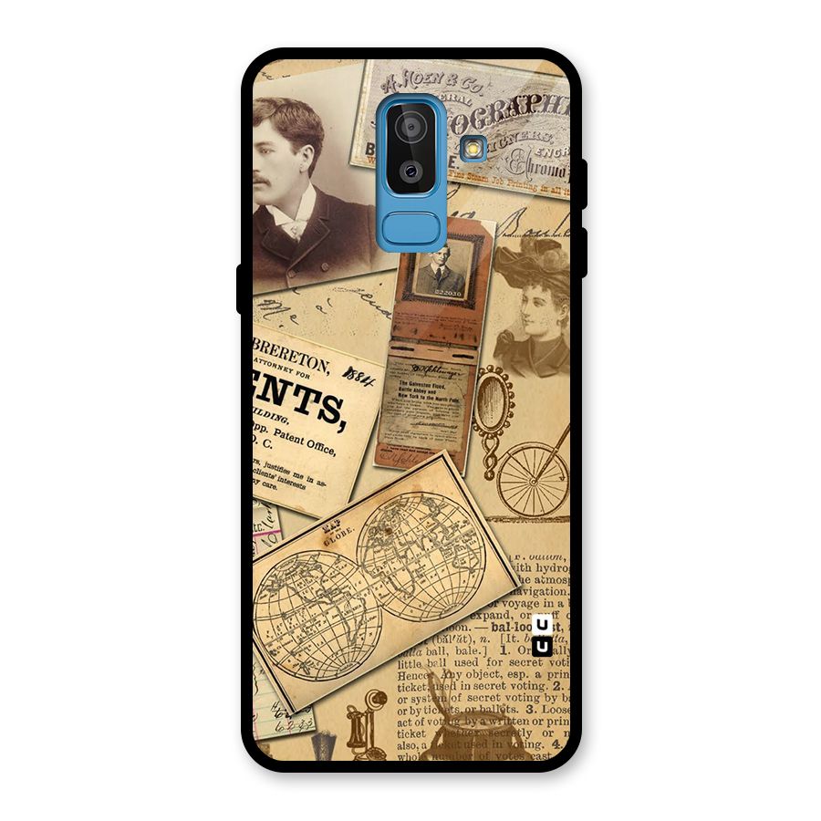 Vintage Memories Glass Back Case for Galaxy J8