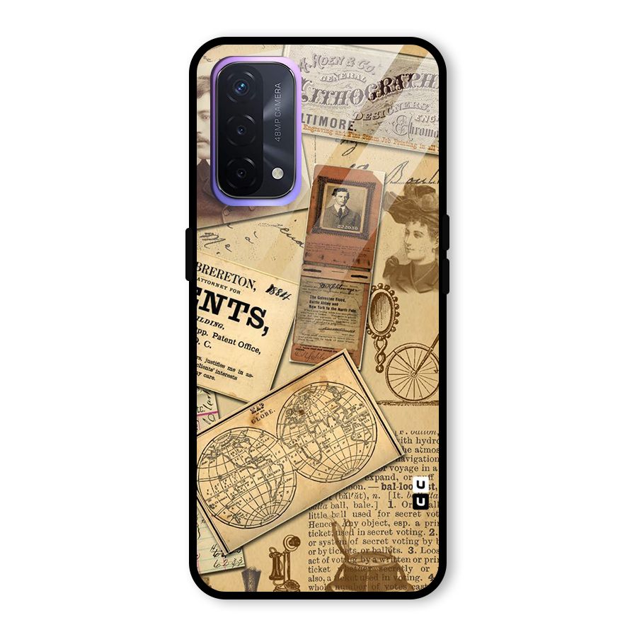 Vintage Memories Glass Back Case for Oppo A74 5G