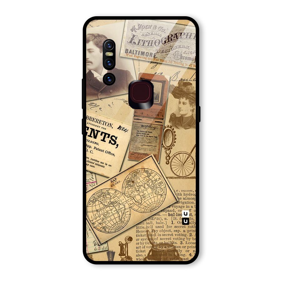 Vintage Memories Glass Back Case for Vivo V15