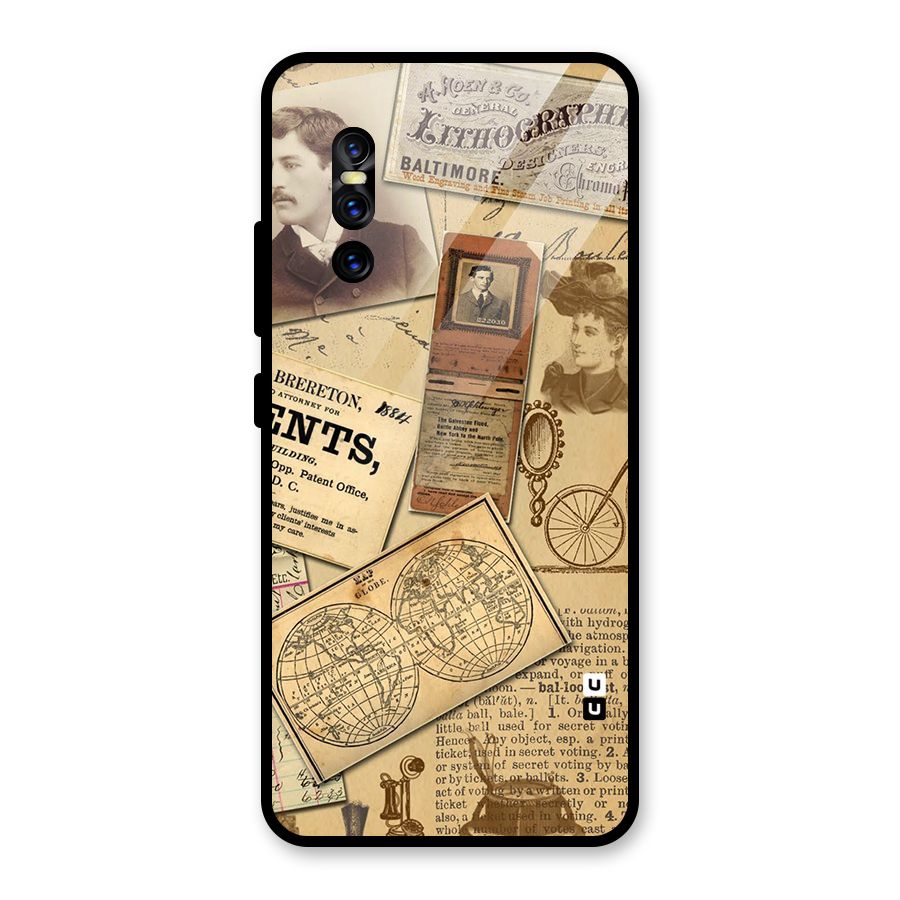 Vintage Memories Glass Back Case for Vivo V15 Pro