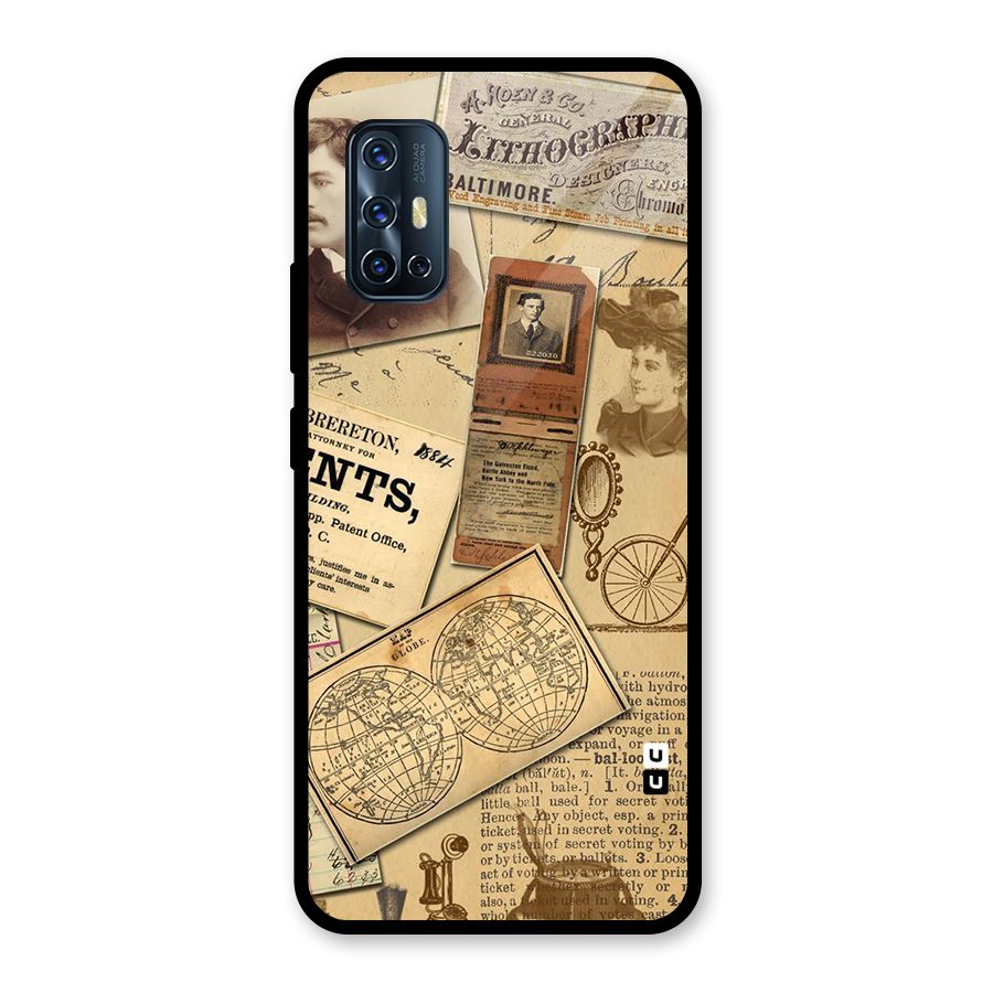 Vintage Memories Glass Back Case for Vivo V17