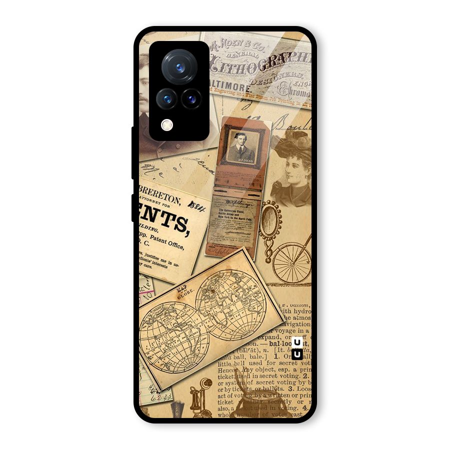 Vintage Memories Glass Back Case for Vivo V21 5G