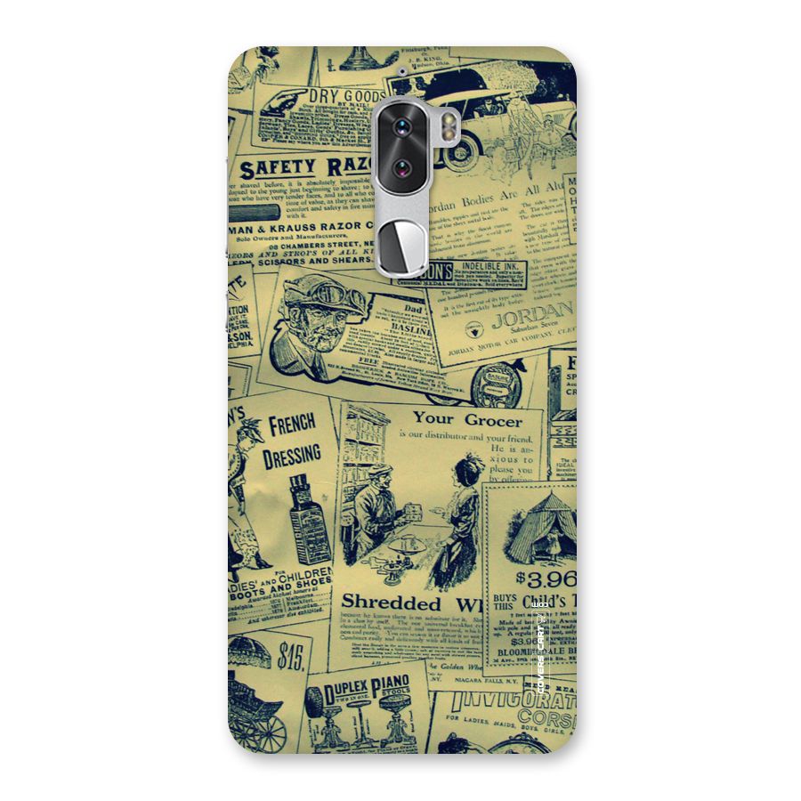 Vintage Newspaper Cutouts Back Case for Coolpad Cool 1