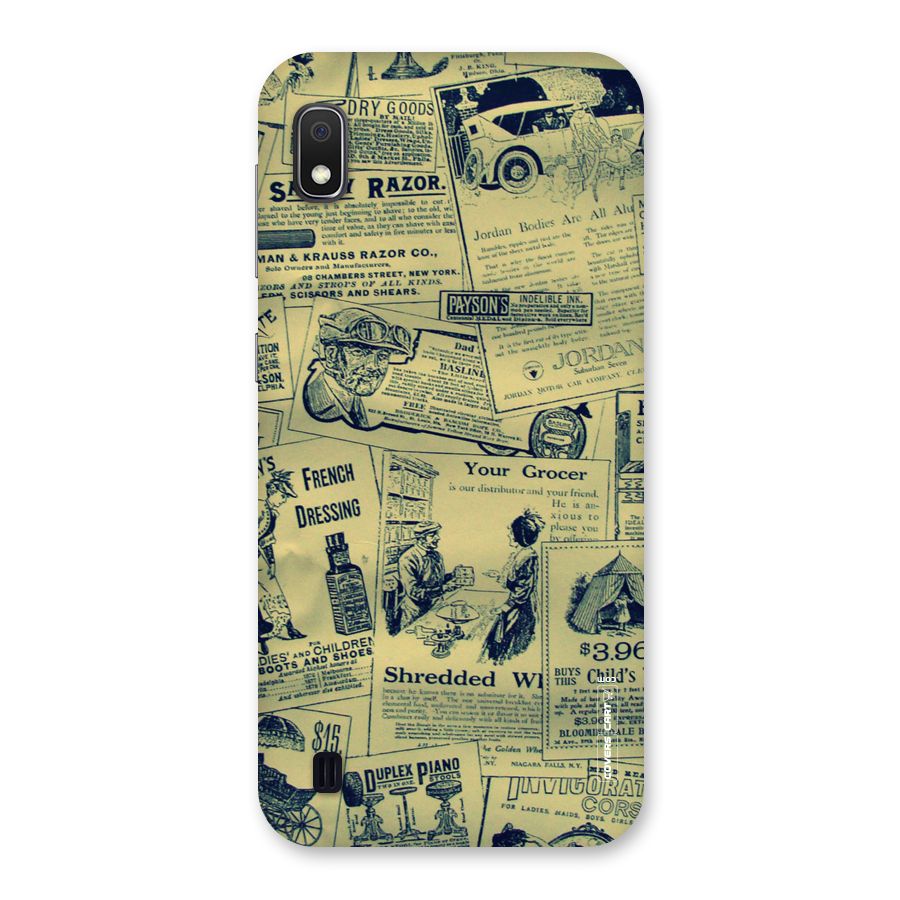 Vintage Newspaper Cutouts Back Case for Galaxy A10