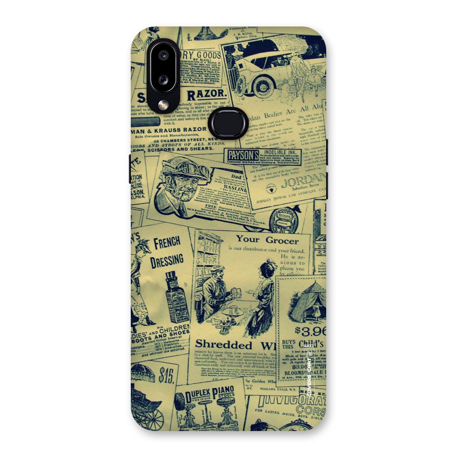 Vintage Newspaper Cutouts Back Case for Galaxy A10s