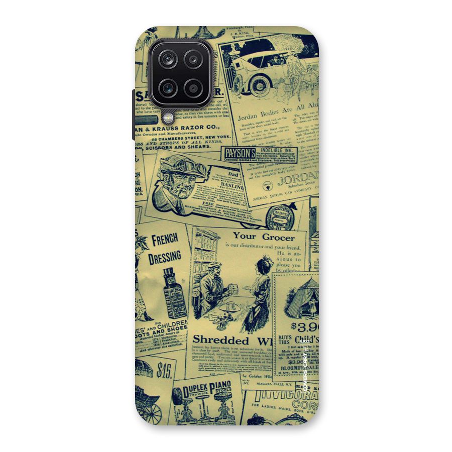 Vintage Newspaper Cutouts Back Case for Galaxy A12