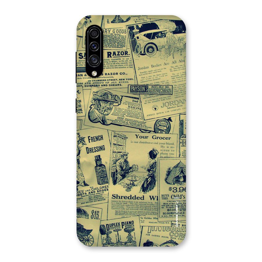 Vintage Newspaper Cutouts Back Case for Galaxy A30s
