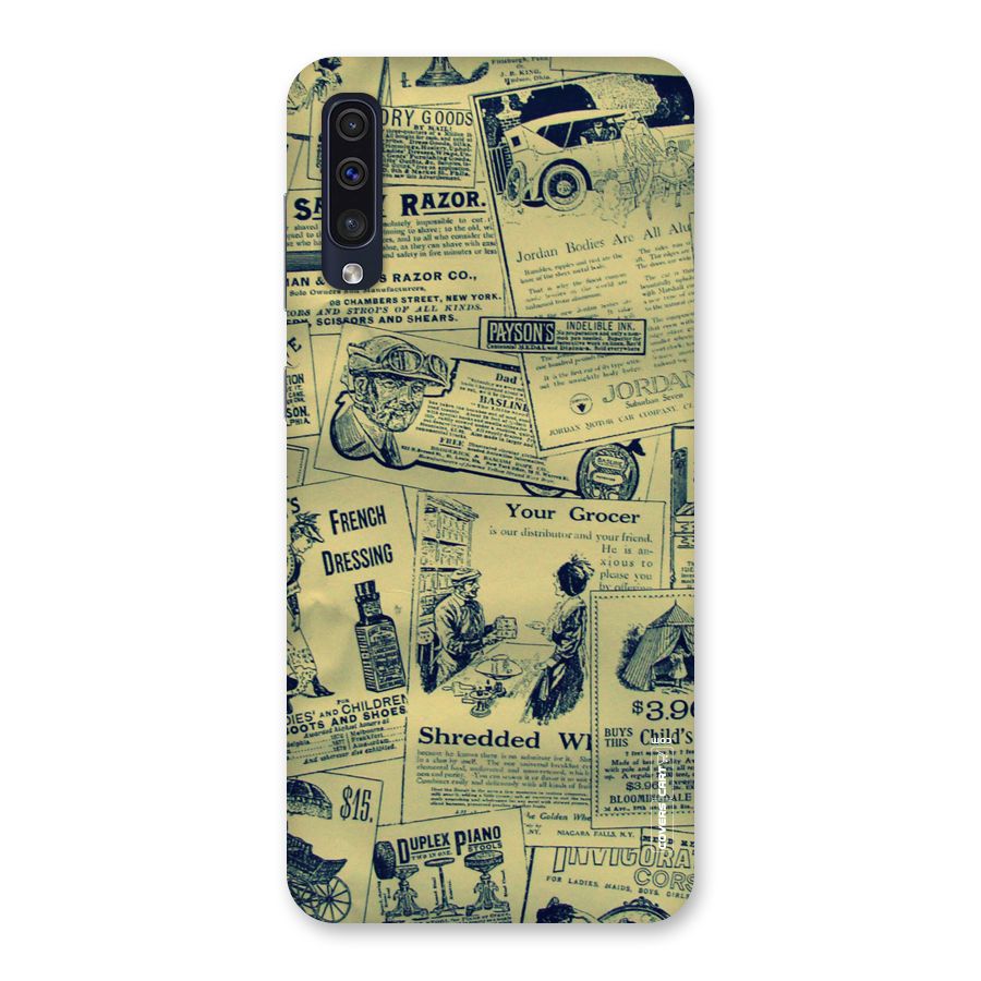 Vintage Newspaper Cutouts Back Case for Galaxy A50s