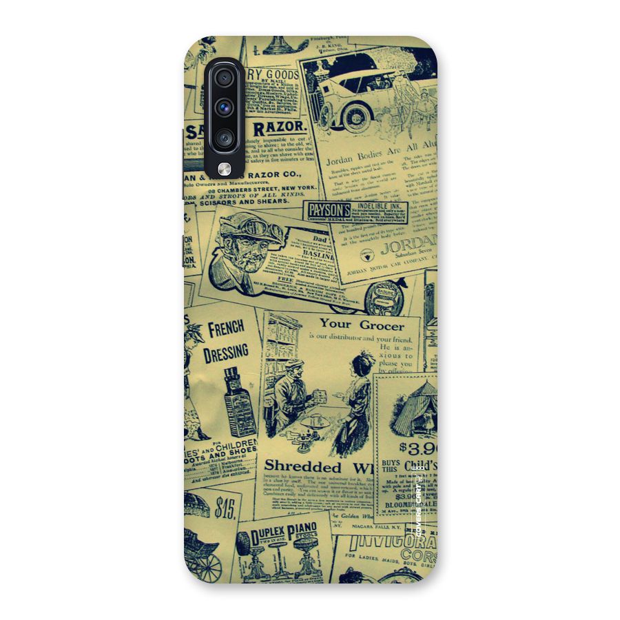 Vintage Newspaper Cutouts Back Case for Galaxy A70