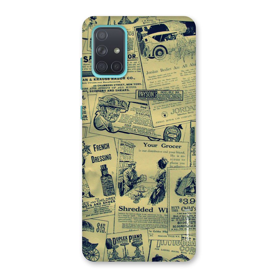 Vintage Newspaper Cutouts Back Case for Galaxy A71