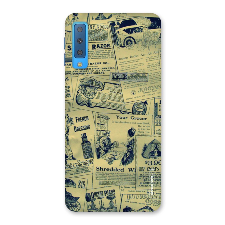 Vintage Newspaper Cutouts Back Case for Galaxy A7 (2018)
