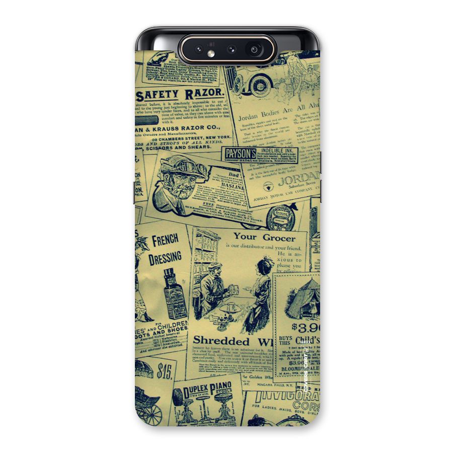 Vintage Newspaper Cutouts Back Case for Galaxy A80