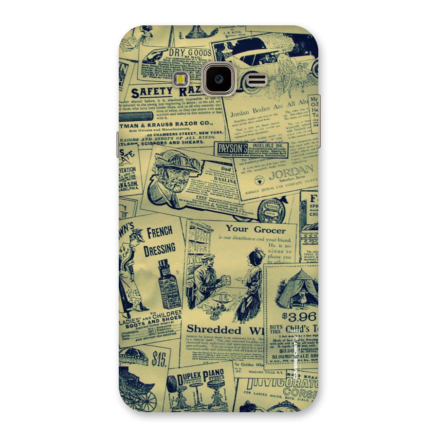 Vintage Newspaper Cutouts Back Case for Galaxy J7 Nxt