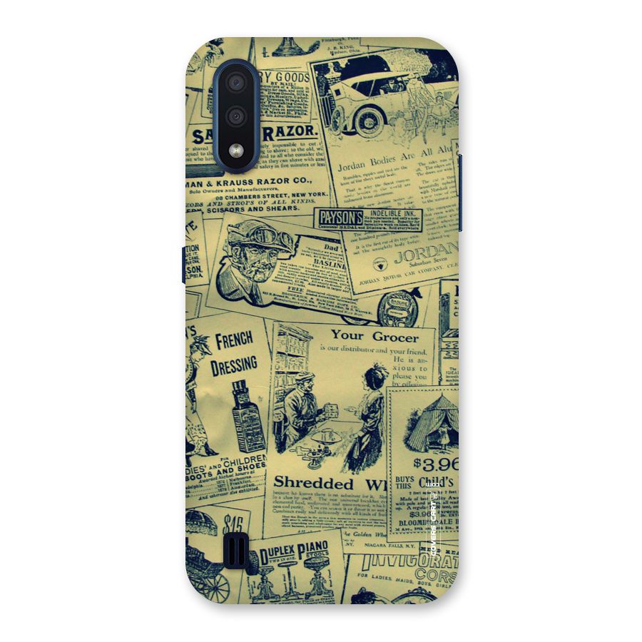 Vintage Newspaper Cutouts Back Case for Galaxy M01