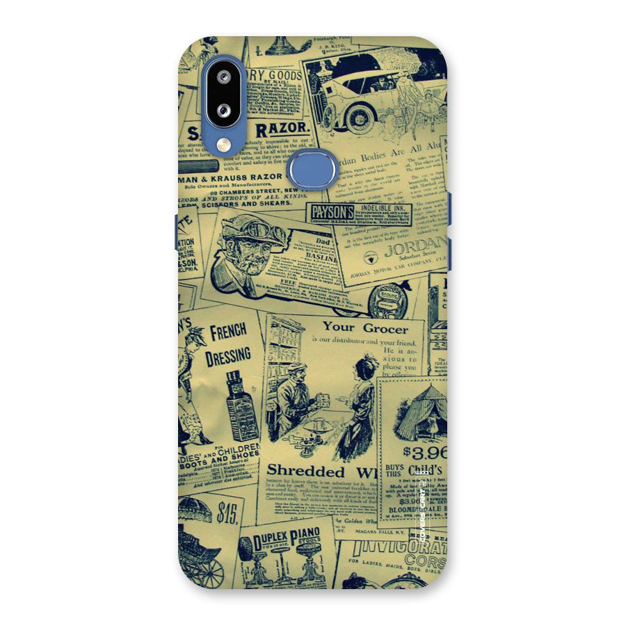 Vintage Newspaper Cutouts Back Case for Galaxy M01s