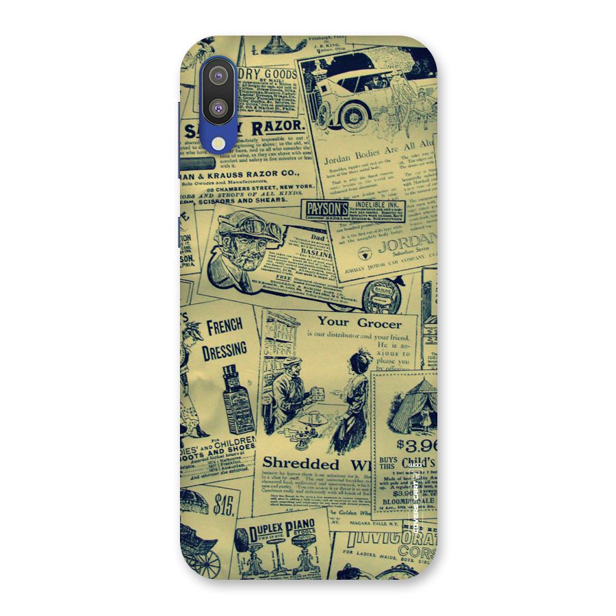 Vintage Newspaper Cutouts Back Case for Galaxy M10