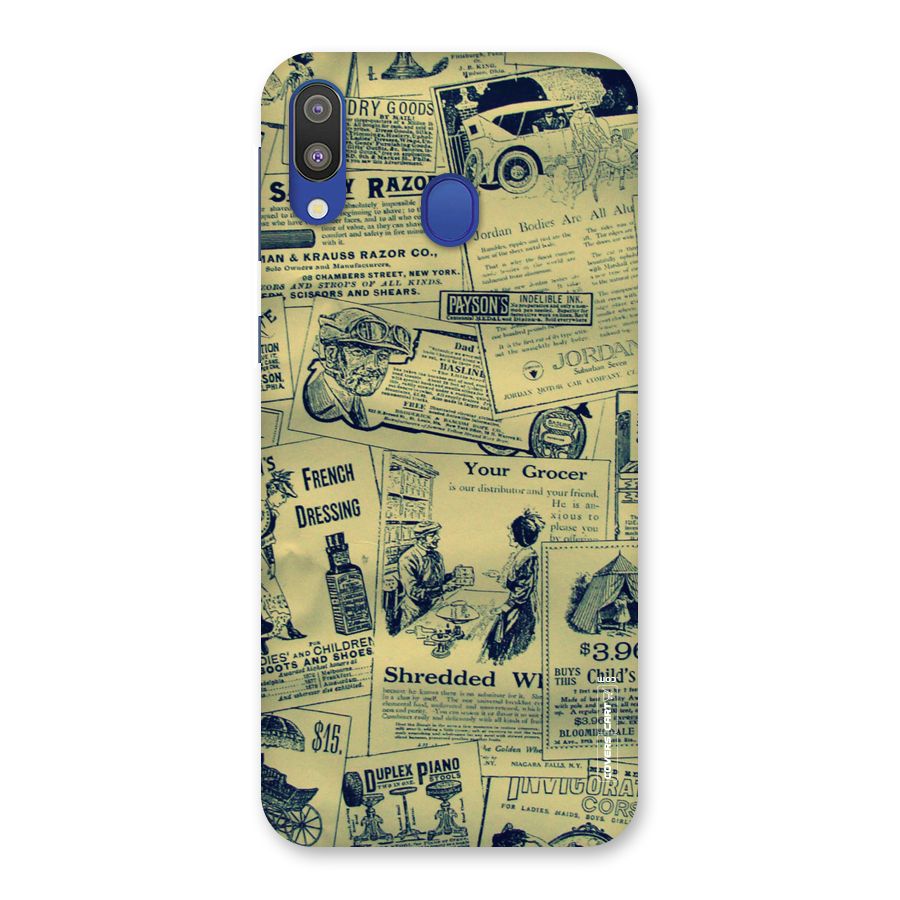 Vintage Newspaper Cutouts Back Case for Galaxy M20