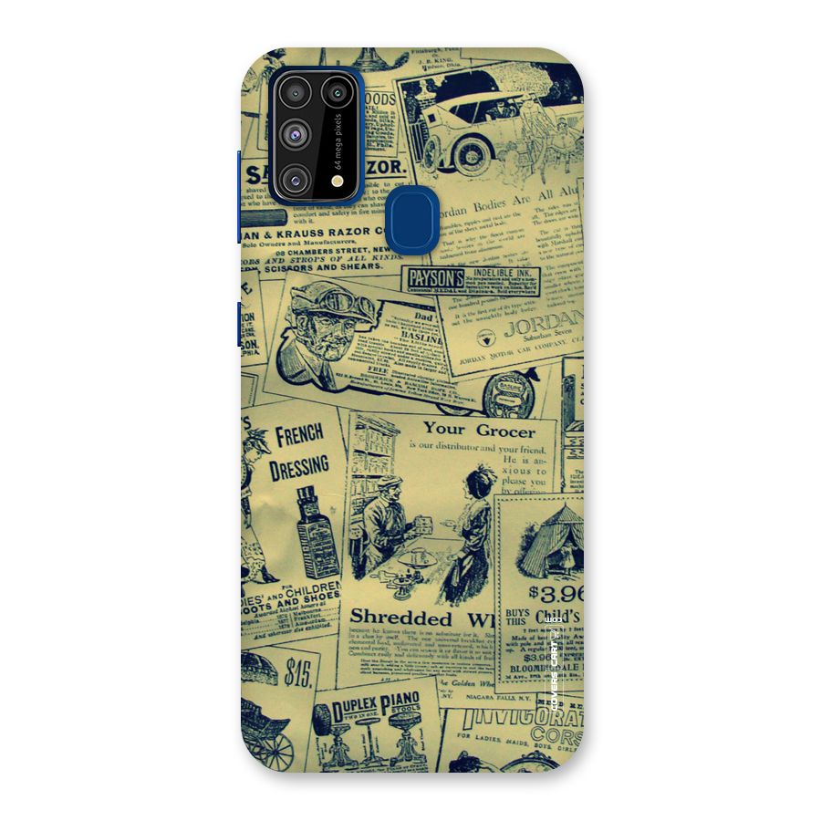 Vintage Newspaper Cutouts Back Case for Galaxy M31