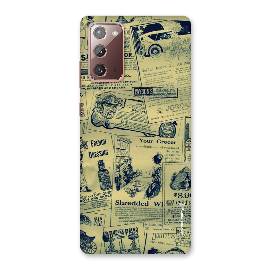 Vintage Newspaper Cutouts Back Case for Galaxy Note 20